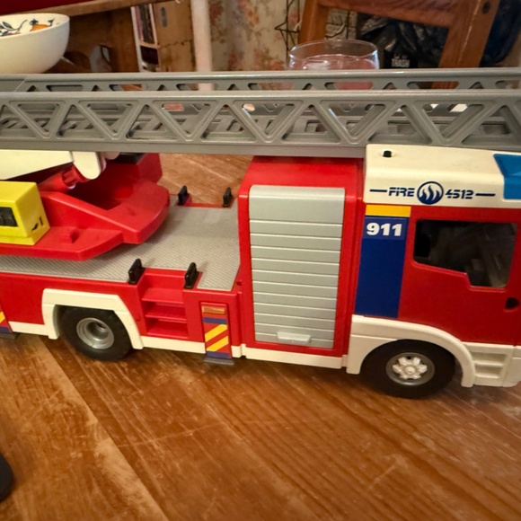 Playmobil Fire Truck Ladder Unit 4820 Red Toy Vehicle w Gurney Only - Picture 10 of 10
